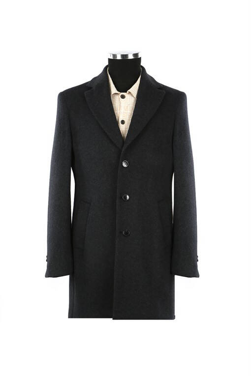 Anthracite Regular Fit Single Breasted Wool Peacoat - 5