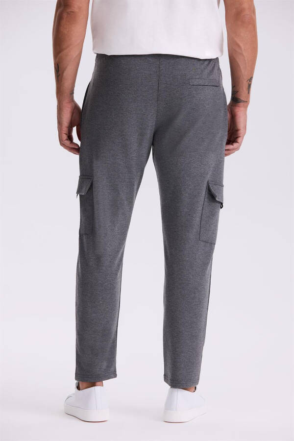 Anthracite Slim Fit Pocket Cotton Lycra Sweatpants - 3