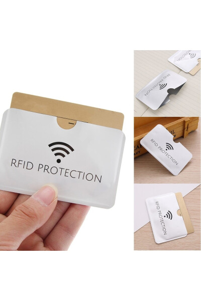 Anti RFID Kimlik Kartı Tutucu Lazer Alüminyum Cüzdan Engelleme Okuyucu Kilidi Anti-hırsızlık - 2