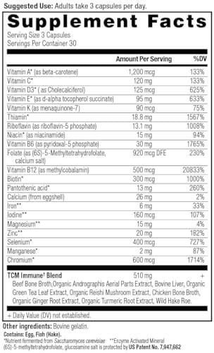 Antik Beslenme Bağışıklık Desteği İçin Multivitamin, Bağışıklık, D ve C Vitaminiyle 21 Vitamin ve Mineral, Zerdeçal, Bağışıklığı Destekler, Stres Giderici ve Kalp Sağlığı, Keto Dostu, 90 Kapsül - 2