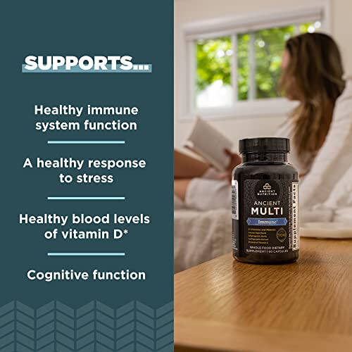 Antik Beslenme Bağışıklık Desteği İçin Multivitamin, Bağışıklık, D ve C Vitaminiyle 21 Vitamin ve Mineral, Zerdeçal, Bağışıklığı Destekler, Stres Giderici ve Kalp Sağlığı, Keto Dostu, 90 Kapsül - 3