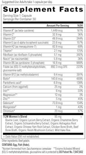 Antik Beslenme Tarafından Kadınlar İçin Multivitamin, Antik Multi Kadınlar İçin Günlük Tek Bir Vitamin Takviyesi, B Vitamini, C Vitamini ve K2 Vitamini, Folat ve Demir Takviyesi, Kemik ve Kan Sağlığını Destekler, 30 Adet - 2