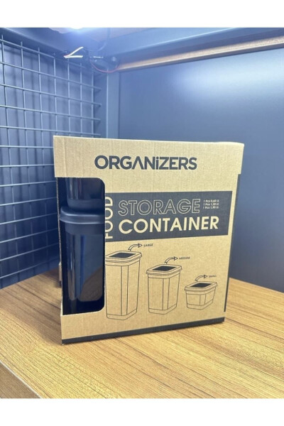 Antrasit Organizer 3 Boy Saklama Kabı Seti Sızdırmaz Kapaklı 3'lü Set (0.60 Lt +1.30 Lt +1.90 Lt) - 7