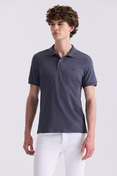 Antrasıt Slim Fit Polo Yaka T-Shirt - 1