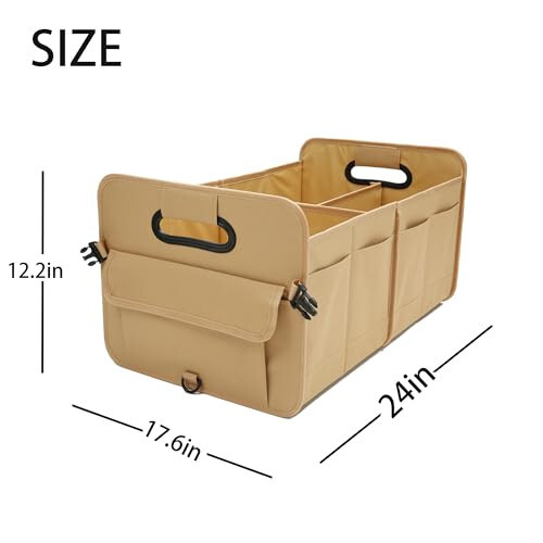 AOKJOY Car Trunk Organizer Car Storage Organizer Collapsible Multi Compartment Car Organizer Adjustable Straps Car Organizer for SUV(Ginger) - 3