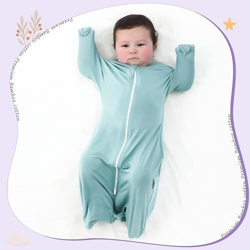 Aomloge PuppyPaws Bebek Uyku Tulumu 2'li Paket, Geçiş Bezi, Uyku Tulumu 3-6 Ay, Giyilebilir Battaniye Bebek 2 Yönlü Fermuarlı Yazlık, %95 Bambu Kaynaklı Rayon, %5 Spandex - 36