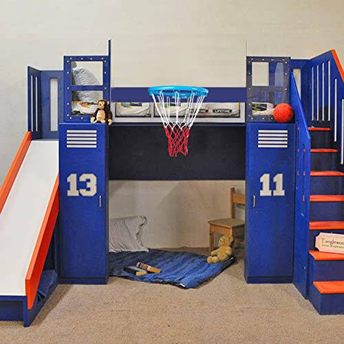 Aoneky 13.5 Inch Indoor Kids Basketball Hoop - Wooden Back Board Replacement Basketball Rim - 7