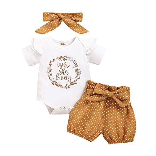 Aoswep Baby Girl Clothes Infant Newborn Girl Outfits Summer Clothes Romper Short - 22