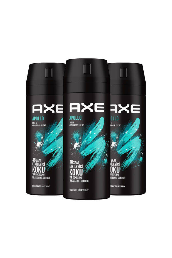 Apollo Men Spray Deodorant 48 Hours Impressive Scent Body Spray 150 ml X3 Pack - 2