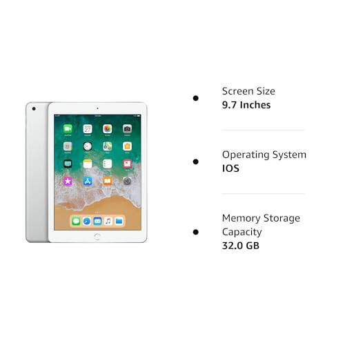 Apple 9.7 dyuymli iPad (2018 yil boshida, 32GB, faqat Wi-Fi, Kumush) MR7G2LL/A (Qayta tiklangan) - 3