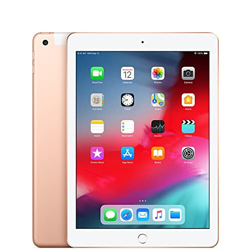 Apple 9.7in iPad (6th Generation, 128GB, Wi-Fi + 4G LTE, Gold) (Renewed) - 1