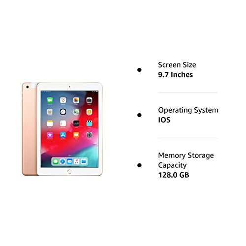 Apple iPad 9,7 дюйма (6-е поколение, 128 ГБ, Wi-Fi + 4G LTE, золотой) (восстановленный) - 7