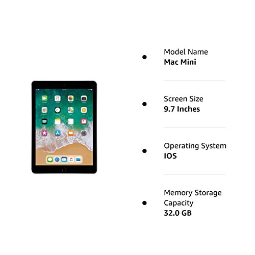 Apple iPad 9,7 dyuymli Retina displeyli, Wi-Fi, 32GB, Touch ID, 2017-yil modeli - Kosmik kulrang (Yangilangan) - 9