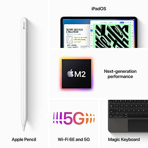 Apple iPad Pro 11 dyuym (4-avlod): M2 chipli, Suyuq Retina Displey, 128GB, Wi-Fi 6E + 5G Cellular, 12MP oldingi/12MP va 10MP Orqa Kameralar, Face ID, Kun bo'yi Batareya Umri - Kumush - 6