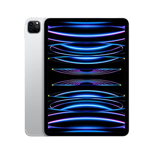 Apple iPad Pro 11-inch (4th Generation): with M2 chip, Liquid Retina Display, 128GB, Wi-Fi 6E + 5G Cellular, 12MP front/12MP and 10MP Back Cameras, Face ID, All-Day Battery Life – Silver - 1