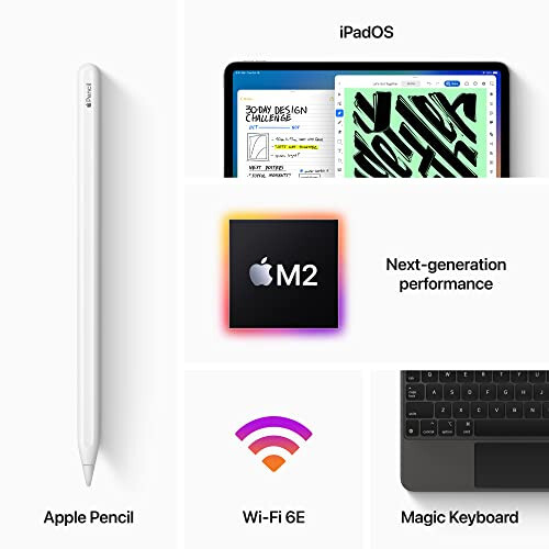 Apple iPad Pro 11-inch (4th Generation): with M2 chip, Liquid Retina Display, 256GB, Wi-Fi 6E, 12MP front/12MP and 10MP Back Cameras, Face ID, All-Day Battery Life - Silver - 6