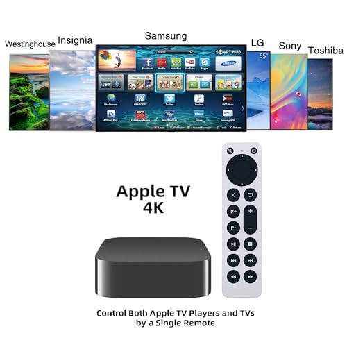 Apple TV 4K/ Gen 1 2 3 4/ HD A2169 A1842 A1625 A1427 A1469 A1378 A1218 İçin Yeni Evrensel Yedek Apple Uzaktan Kumanda (TV Kontrol Fonksiyonlu) - 4