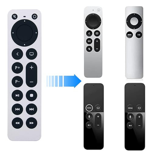 Apple TV 4K/ Gen 1 2 3 4/ HD A2169 A1842 A1625 A1427 A1469 A1378 A1218 uchun yangi universal almashtiriladigan Apple masofaviy boshqaruv pulti (TV boshqarish funktsiyasi bilan) - 3