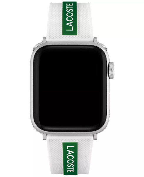 Apple Watch® 38mm/40mm Beyaz İçin Beyaz ve Yeşil Silikon Kordon - 1