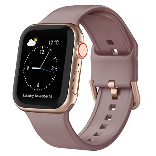 Apple Watch Bandları ile Uyumlu Spor Bant 49mm 46mm 45mm 44mm 42mm 41mm 40mm 38mm, iWatch Serisi 10 9 Ultra SE 8 7 6 5 4 3 2 1 Kadınlar Erkekler için Klasik Toka ile Yumuşak Silikon Bileklik Kayışı - 1