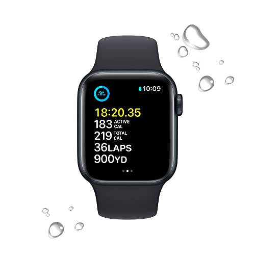 Apple Watch SE (2-chi avlod) (GPS + Cellular, 40 mm) - Midnight Aluminum korpusli Midnight Sport Band, M/L (Qayta tiklangan) - 4