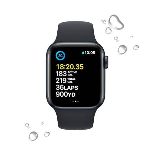 Apple Watch SE (2-го поколения) (GPS + сотовая связь, 40 мм) - корпус из алюминия цвета «полуночный» с Midnight Sport Band, M/L (восстановленный) - 10