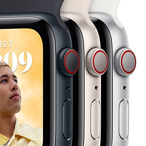 Apple Watch SE (2-го поколения) (GPS + сотовая связь, 40 мм) - корпус из алюминия цвета «полуночный» с Midnight Sport Band, M/L (восстановленный) - 3