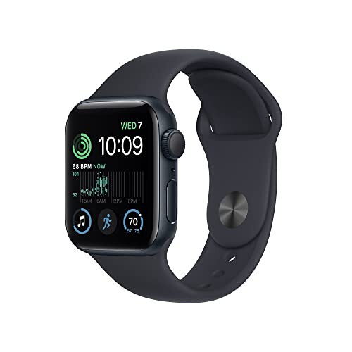 Apple Watch SE (2nd Gen) (GPS + Cellular, 40mm) - Midnight Aluminum Case with Midnight Sport Band, M/L (Renewed) - 1