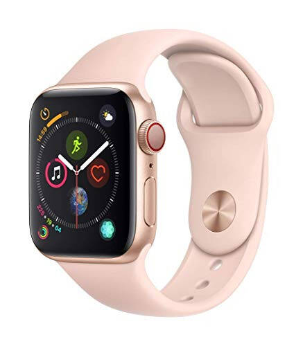 Apple Watch Series 4 (GPS + Cellular, 40MM) - Altın Alüminyum Kasa Pembe Kum Spor Bantlı (Yenilenmiş) - 1