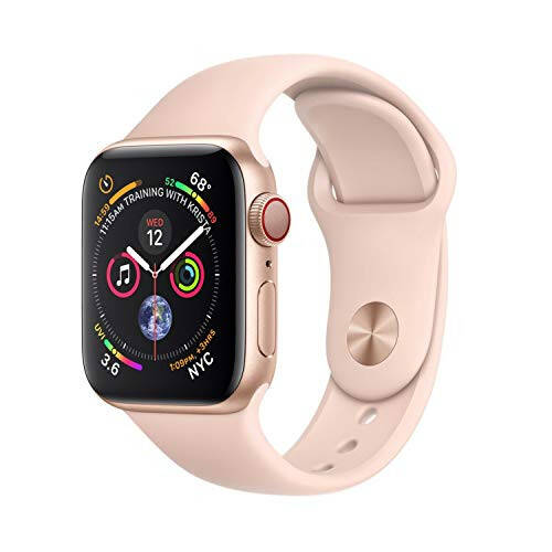 Apple Watch Series 4 (GPS + Cellular, 40MM) - Gold Aluminum Case with Pink Sand Sport Band (Renewed) - 1