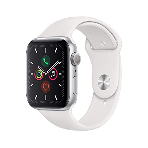 Apple Watch Series 5 (GPS, 40 MM) - Kumush Alyuminiy Korpus Oq Sport Tasmasi bilan (Yangilangan) - 1