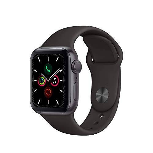 Apple Watch Series 5 (GPS, 40MM) - Kosmik kulrang alyuminiy korpusli qora sport tasmasi bilan (Yangilangan) - 1