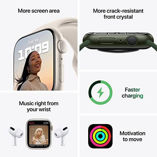 Apple Watch Series 7 (GPS, 41MM) - Yashil Alyuminiy Korpus va Clover Sport Band bilan (Qayta tiklangan Premium) - 4