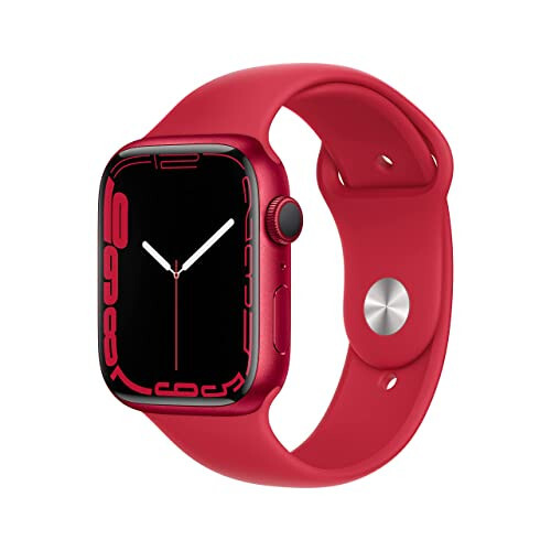 Apple Watch Series 7 (GPS, 45MM) - Product Red Aluminum Case with RED Sport Band (Renewed Premium) - 7