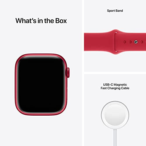 Apple Watch Series 7 (GPS, 45MM) - Product Red Aluminum Case with RED Sport Band (Renewed Premium) - 11