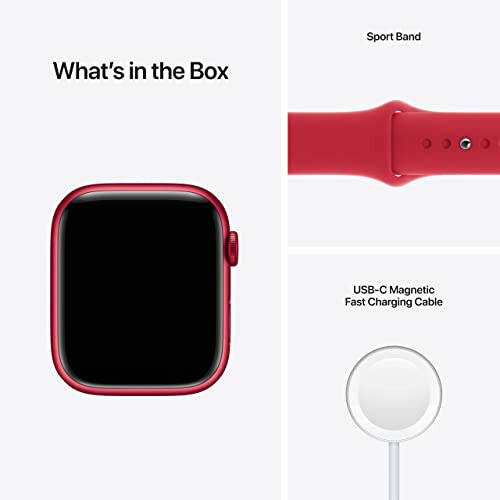 Apple Watch Series 7 (GPS, 45MM) - Product Red Aluminum Case with RED Sport Band (Renewed Premium) - 11