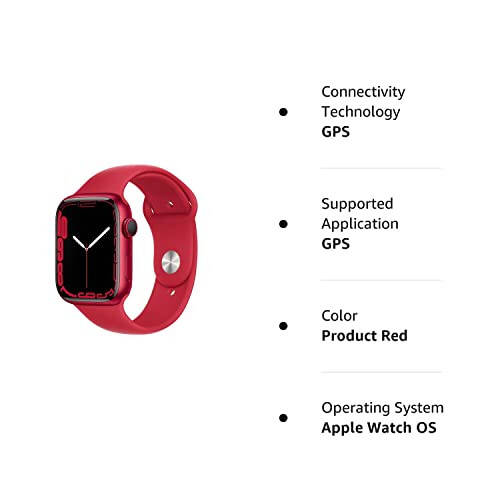 Apple Watch Series 7 (GPS, 45MM) - Product Red Aluminum Case with RED Sport Band (Renewed Premium) - 13