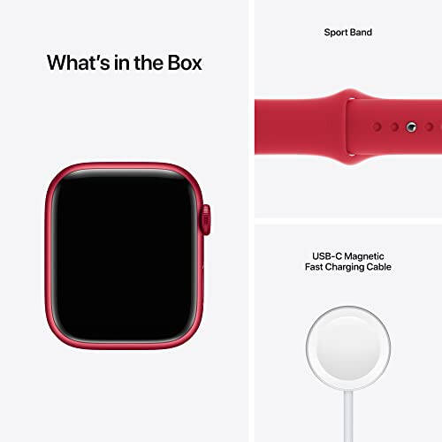 Apple Watch Series 7 (GPS, 45MM) - Product Red Aluminum Case with RED Sport Band (Renewed Premium) - 5