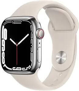 Apple Watch Series 7 (GPS + Cellular, 41MM) Kumush Zanglamaydigan Po'lat Korpus va Starlight Sport Band bilan (Yangiланган) - 2