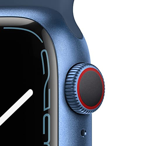 Apple Watch Series 7 (GPS + Cellular, 41MM) - Синий алюминиевый корпус с синим спортивным ремешком Abyss Blue (Обновленный Премиум) - 2