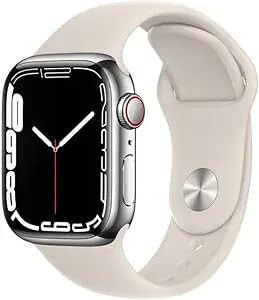 Apple Watch Series 7 (GPS + Hücresel, 41MM) Gümüş Paslanmaz Çelik Kasa ile Yıldız Işığı Spor Bant (Yenilenmiş) - 2