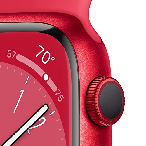 Apple Watch Series 8 (GPS, 41 мм) - (Product) Красный алюминиевый корпус с (Product) Красным спортивным ремешком S/M (Обновленный Премиум) - 3