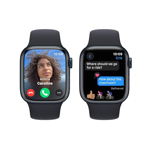 Apple Watch Series 9 [GPS 41mm] Aql soat, tun oq rangli alyuminiy korpus va tun oq rangli sport tasmasi M/L bilan. Fitness kuzatuvchi, qon kislorod va EKG ilovalari, doimo yoqilgan Retina displey (yangilangan) - 4