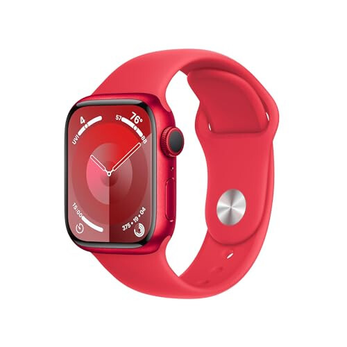 Apple Watch Series 9 [GPS, 41mm] (Product) Red Aluminum Case with (Product) Red Sport Band, S/M (Renewed) - 1