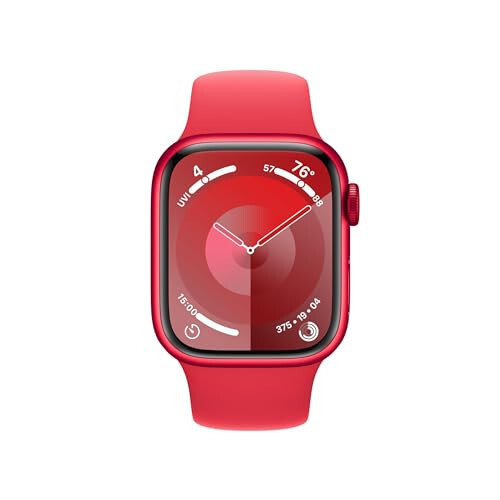 Apple Watch Series 9 [GPS, 41mm] (Product) Red Aluminum Case with (Product) Red Sport Band, S/M (Renewed) - 2