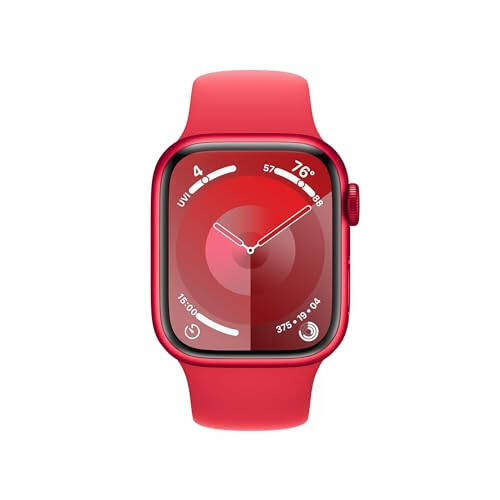 Apple Watch Series 9 [GPS, 41mm] (Ürün) Kırmızı Alüminyum Kasa ile (Ürün) Kırmızı Spor Bant, S/M (Yenilenmiş) - 2