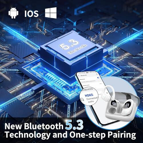 Aptkdoe Kablosuz Kulaklık 75 Saat Bluetooth 5.3 Kulaklık Spor, 2024 Bluetooth Kulaklık Stereo Derin Bas Kulaklık Kulak Kancalarıyla, ENC Gürültü Önleyici Mikrofon, IPX7 Su Geçirmez Kulaklık Beyaz - 11