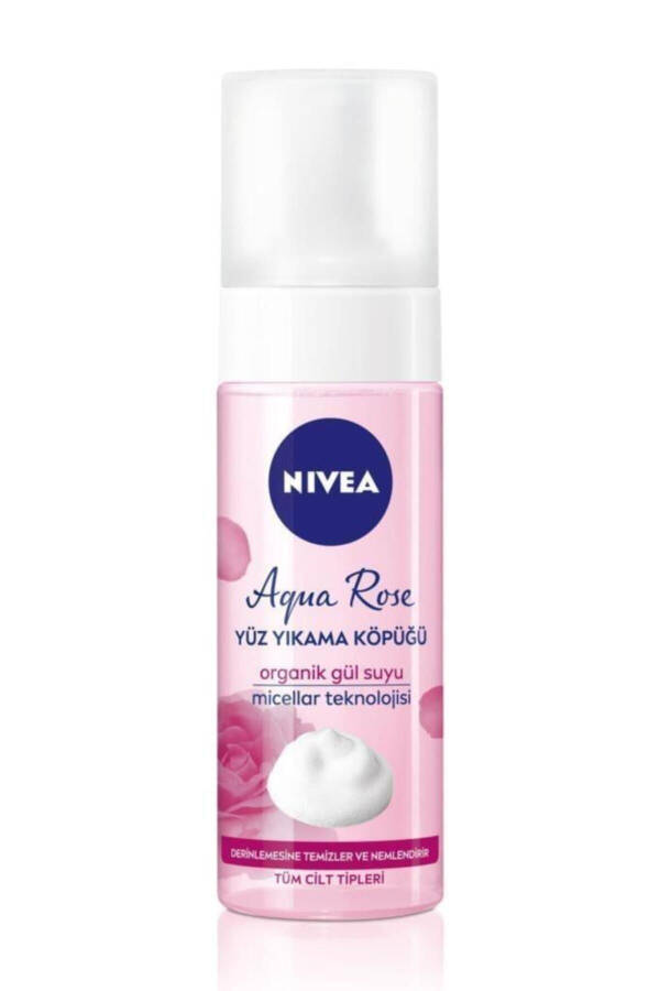 Aqua Rose Organik Gül Suyu İçeren Yüz Yıkama Köpüğü 150ml, Nemlendirici, Yüz Temizleyici, Micellar - 7