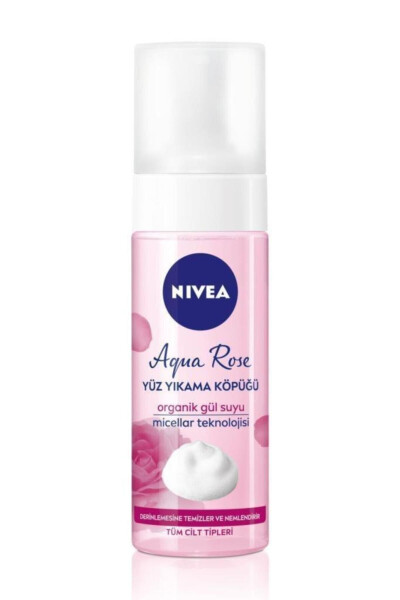 Aqua Rose Organik Gül Suyu İçeren Yüz Yıkama Köpüğü 150ml, Nemlendirici, Yüz Temizleyici, Micellar - 2