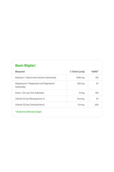 Aqua Vitamin Calcium Magnesium Zinc Plus 100 Tablets BİG352044 - 5